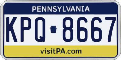 PA license plate KPQ8667