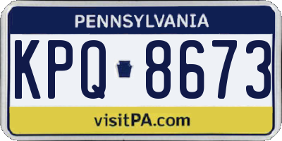 PA license plate KPQ8673
