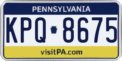 PA license plate KPQ8675