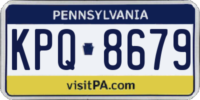 PA license plate KPQ8679