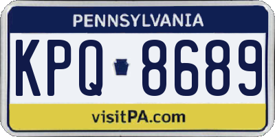 PA license plate KPQ8689