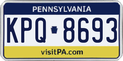 PA license plate KPQ8693