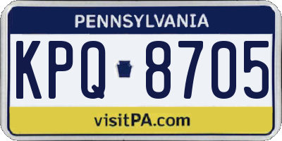 PA license plate KPQ8705