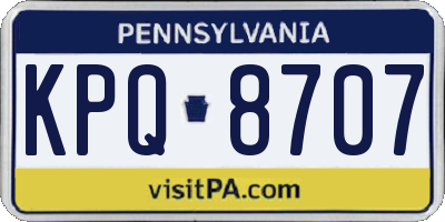 PA license plate KPQ8707