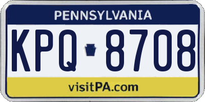 PA license plate KPQ8708