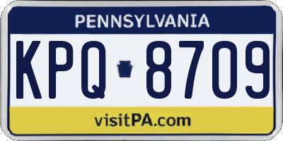 PA license plate KPQ8709