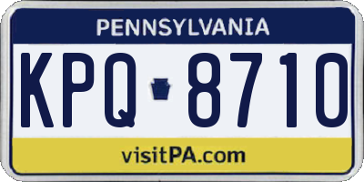 PA license plate KPQ8710