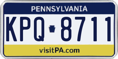 PA license plate KPQ8711
