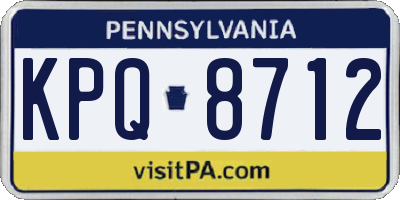PA license plate KPQ8712