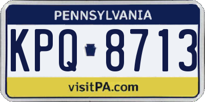 PA license plate KPQ8713