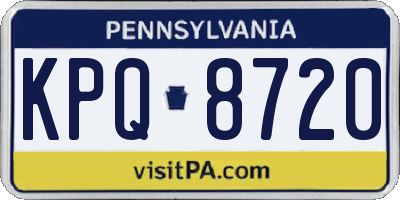 PA license plate KPQ8720