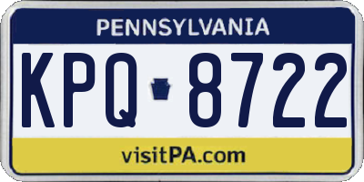 PA license plate KPQ8722