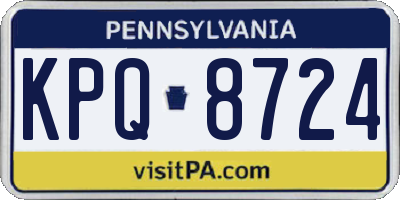 PA license plate KPQ8724