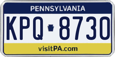 PA license plate KPQ8730