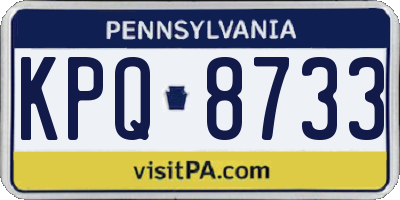 PA license plate KPQ8733