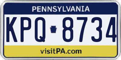 PA license plate KPQ8734