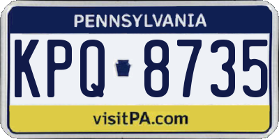 PA license plate KPQ8735