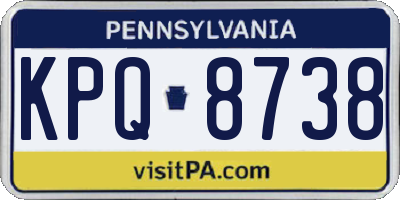 PA license plate KPQ8738