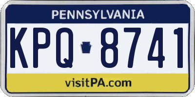 PA license plate KPQ8741