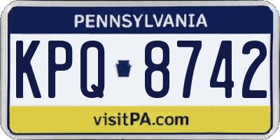 PA license plate KPQ8742