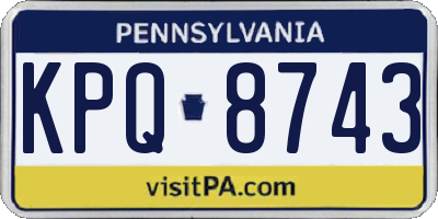 PA license plate KPQ8743