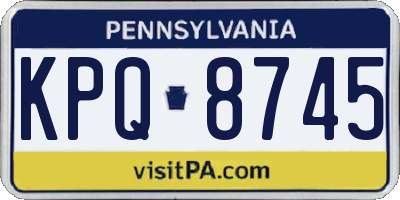 PA license plate KPQ8745