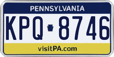 PA license plate KPQ8746