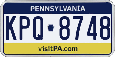 PA license plate KPQ8748