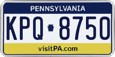 PA license plate KPQ8750