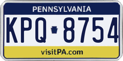 PA license plate KPQ8754