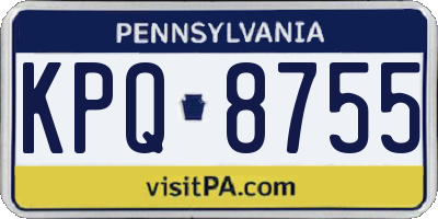 PA license plate KPQ8755