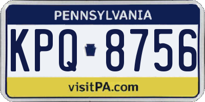 PA license plate KPQ8756