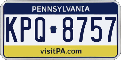 PA license plate KPQ8757