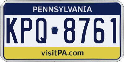 PA license plate KPQ8761