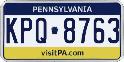PA license plate KPQ8763