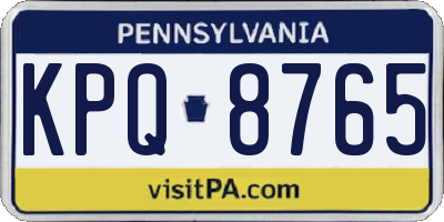 PA license plate KPQ8765