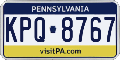PA license plate KPQ8767