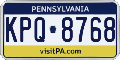 PA license plate KPQ8768