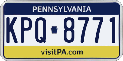 PA license plate KPQ8771