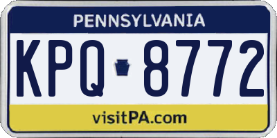 PA license plate KPQ8772