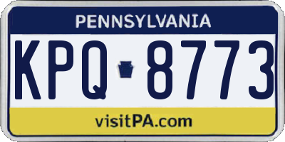 PA license plate KPQ8773