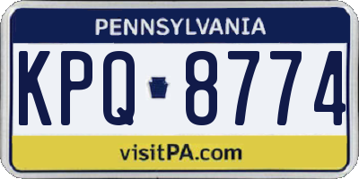 PA license plate KPQ8774