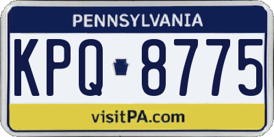 PA license plate KPQ8775