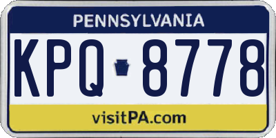 PA license plate KPQ8778