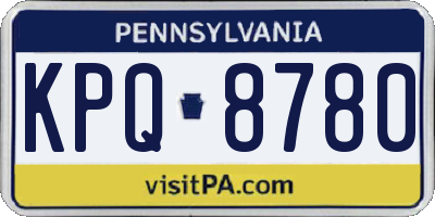 PA license plate KPQ8780