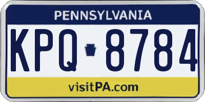 PA license plate KPQ8784