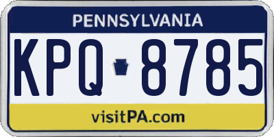 PA license plate KPQ8785