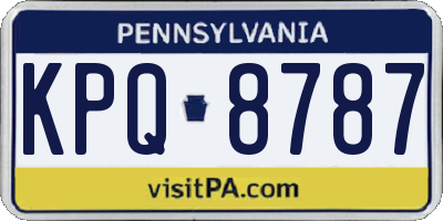 PA license plate KPQ8787