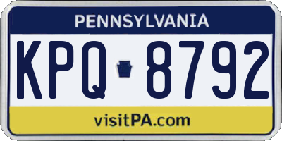 PA license plate KPQ8792