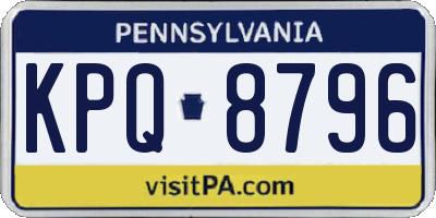 PA license plate KPQ8796